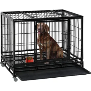 Heavy Duty Dog Crate 48" – Large Dog Cage & Kennel for Indoor/Outdoor Training & Playpen