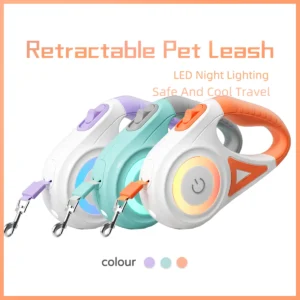 LED Retractable Dog Leash Safe & Visible for Night Walks