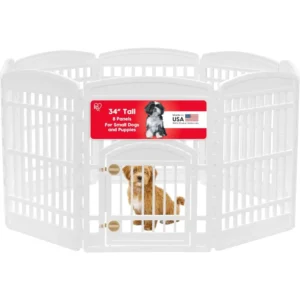 Dog Playpen with Door, 63 x 63 x 35, Puppy Playpen, Dog Play Pen Indoors, Pet Fence, Medium