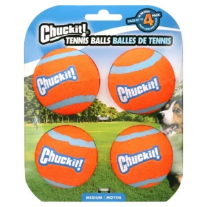 Durable Rubber Tennis Ball Dog Toy Medium 2.5 for Dogs 2060 lb Pack of 4 Orange Ideal for Outdoor Play and Fetch Games ChewResi