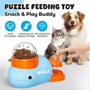 Dog Cat Treats Dispenser Toy Anti-Slip Slow Puzzle Interactive Treat Dispenser Automatic Feeder Toys for Pet Training Supplies