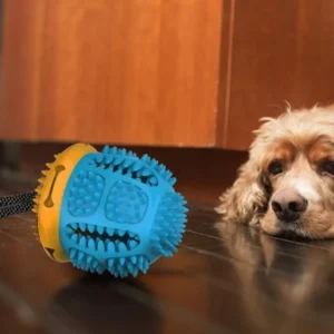 Dog Slow Feeder Ball Suction Cup Teething Food Dispenser Toy Portable Food Dispenser Anti-Bite Treat Dispenser For Biting