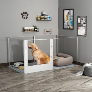 Large Acrylic Dog Playpen Fence 6 Panels
