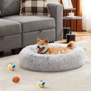 30 Inch Fluffy Donut Dog Bed for Medium/Large