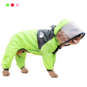 Pet Dog Raincoat Transparent Hooded Jumpsuit