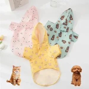 Dog Raincoat with Hat - Waterproof Short